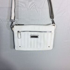 Women's Rosetta White Crossbody  Zippered Bag/Purse